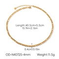 Makroaufnahme einer 4mm 18K vergoldeten Edelstahl Figaro-Kette mit Karabinerverschluss - 4mm Figarokette Halskette (OD-N40725-4mm)