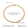 Details zur 18K vergoldeten Figaro-Halskette aus Edelstahl mit 40,5 cm Länge und Verlängerung - 5mm Figarokette Halskette (OD-N40725-5mm)
