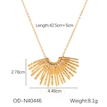 Detaillierte Größentabelle für goldene Sonnenstrahl-Halskette mit 42,5+5cm Kette und 8,1g - Radiale Fächerform (OD-N40446)