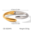 Detail view of two-tone steel bangle with 6.26cm inner diameter and 1.65cm opening size - Irregular Water Drop Style (OD-B20495)