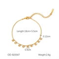 Vue détaillée de la chaîne en acier doré avec zircons ronds et fermoir mousqueton - Style de Bracelet (XZ-B20047)