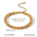 Detailweergave van de 18k vergulde bolletjesarmband met afmetingen en gewicht - Kogelketting Verstelbare Armband (OD-B20066)