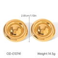 Gepolijste 18k gouden koepeloorbellen met 2,81 cm diameter en een gewicht van 14,5 g - Gepolijste Halve Bol Oorbellen (OD-E10741)