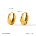 Detailed view of gold teardrop hoop earrings with 1.72cm width and hinge closure - Polished Teardrop Ear Buckle (OD-E10664)