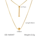 Detail van de 18k goud vergulde bal hanger ketting met 66cm ketting afmetingen - Verstelbare Schakelketting Bol Ketting (OD-N40447)