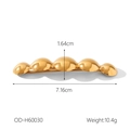 Detailed dimensions of a golden minimalist stainless steel hair clip showing 7.16cm length - Od-h60030