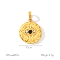 Détail d'un pendentif œil avec pierre d'agate noire et zircons blancs étincelants - Style Onyx Noir Mauvais Œil Or 18K (OD-N40395)