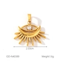 Détail du pendentif œil en or avec dimensions affichant 2,03 cm de large et 1,6 g de poids - Style Rayonnant Mauvais Œil (OD-N40389)