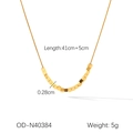 Detailed close-up of 18K gold-plated stainless steel chain with small cube pendants - Cube Pendant Style (OD-N40384)