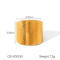 Detailed size chart for the gold gothic ring featuring its 2.07cm width and 7.3g weight - Sunburst Pattern Style (OD-R30245)
