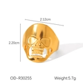 Detailansicht des gotischen Totenkopfrings mit Angaben zu Breite, Höhe und Gewicht - Flaschenöffner Funktion Totenkopf Stil (OD-R30255)