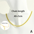 Modern neon yellow cuban link chain necklace for women with 45cm adjustable lobster clasp - 40+5cm / Bright Yellow