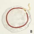 Chic hip hop red painted copper anklet with adjustable gold lobster clasp and teardrop charm - Red