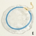 Detail of blue lacquer chain with gold lobster clasp and adjustable extension link - Blue