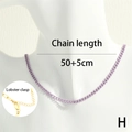 Detail view of purple Cuban link chain with gold lobster clasp and adjustable length - 40+5cm / Light Purple
