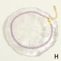 Detail of purple Cuban link anklet featuring a gold lobster clasp and extension chain - Lavender