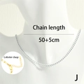 Detailed view of white Cuban chain necklace with gold lobster clasp and 50+5cm length - 40+5cm / White