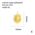 Detailed view of a gold-plated copper beetle shield pendant with specific size dimensions - Gold Scarab Shield (P03549)
