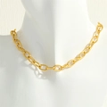 Detalle de collar de cadena de cuerda chapado en oro de 18K en busto blanco - Estilo de Cadena de Oro (MNE1038)