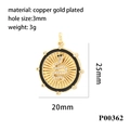 Detail van een 20mm slangenpendant met zirkonia en zwarte emaille inlegwerk - Rond / Zwarte Ronde Stijl (P00362)