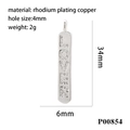 Vue détaillée d'un pendentif lettre LOVER poli avec des dimensions de 34mm de long - Style Barre Lover Argent (P00854)