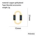 Detailansicht eines ovalen Anhängers mit blauen Zirkonia und Vergoldung aus Kupfer - Dunkelblauer Zirkonia-Stil (P00455)
