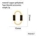 Dettaglio maglia bracciale in rame placcato oro con zirconi neri incastonati a micro-set - Stile in Zirconia Nera (P00457)