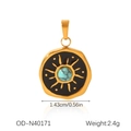 Détail du pendentif rétro avec incrustation de turquoise et dimensions de 1,43 cm - Style Rayons de Soleil Turquoise Vintage (OD-N40171)