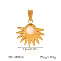 Vue détaillée du pendentif soleil en or 18 carats avec pierre blanche et dimensions - Style Rayons de Soleil Pierre Blanche (OD-N40166)