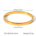 Detailed view of golden stainless steel bangle with 6.63cm inner diameter and hinge - Polished Gold (OD-B20143-6mm)
