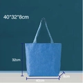 Blue Tyvek tote bag with handles showing dimensions 40x32x8cm for custom printing - 40x32x8cm / Sapphire Blue