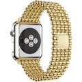 Cinturino di lusso in perle di metallo dorato per smartwatch con design a più file - 38/40/41/42 / Oro