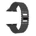 Elegante cinturino in perline di metallo nero compatibile con Apple Watch serie - 38/40/41/42 / Nero