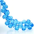 Sky blue faceted teardrop crystal glass beads for DIY jewelry making and crafts - Lake Blue / 6mm (approximately 87 Beads Per Strip)