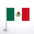 Official Mexico car window flag with high quality white plastic bracket for fans - Car Flag