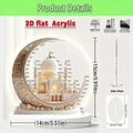 Acryl 3D-Optik Moschee und Mond Tischaufsteller mit detaillierten Maßangaben - Sichelmond Moschee Stil (Stand B)