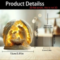 Religiöse 2D-Acryl-Krippe als Weihnachtsgeschenk, Ornament mit 15 cm Größenangaben - Engelsflügel Krippenszene Stil (Stand D)