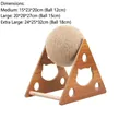 Wooden cat scratching ball toy with sisal rope and cat-head cutout frame in three sizes - MDF Triangle Ball Extra Large