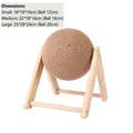Wooden cat scratcher ball with sisal rope available in small, medium, and large sizes - Solid Wood V-Shaped Small