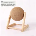 Wooden cat scratching ball with natural sisal rope on a sturdy triangular frame - Solid Wood L-Shaped Small
