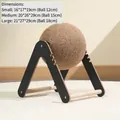 Wooden cat scratching sisal ball with stable frame in small, medium and large sizes - Black Scratch Ball Small
