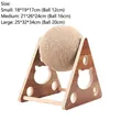 Solid wood cat scratcher toy featuring a natural sisal rope ball and triangular frame - Solid Wood Triangle Small