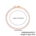 Βραχιόλι τένις 3mm ροζ χρυσό με ζιργκόν 17cm μινιμαλιστικό γυναικείο κόσμημα - 3.0 KC Χρυσό Λευκό Κρύσταλλο 17cm