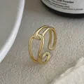 Minimalistischer S925 Silber Knotenring in Goldoptik mit verstellbarem offenem Design - Einstellbar Offen / Gold