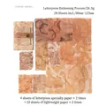 Vintage brown scrapbooking paper set with embossed textures and 28 sheets - Paper - Coffee Dyed