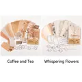 Vintage coffee and tea themed DIY scrapbook paper set with floral specialty paper - Whispering Flower Language + Coffee And Tea --- Inventory Warning