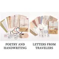 Vintage scrapbooking material set with retro paper and decorative sticker labels - Traveler's Letters + Poems And Handwritten Notes --- Inventory Warning