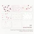 Vintage white and pink handmade specialty paper set with dried petals for journaling - Appendix - Spring Peach Blossom Mist (80 Images) --- Inventory Warning