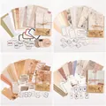 Four vintage DIY scrapbook paper packs featuring floral, letter, and coffee themes - Momo Fingertip Temperature Material Pack (4 Designs) --- Inventory Warning