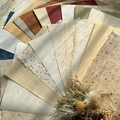 Vintage aesthetic scrapbook paper set with textured fiber and lace hollow patterns - A5 Collaboration Edition: 20 Different Designs 2 Of Each --- Inventory Warning
